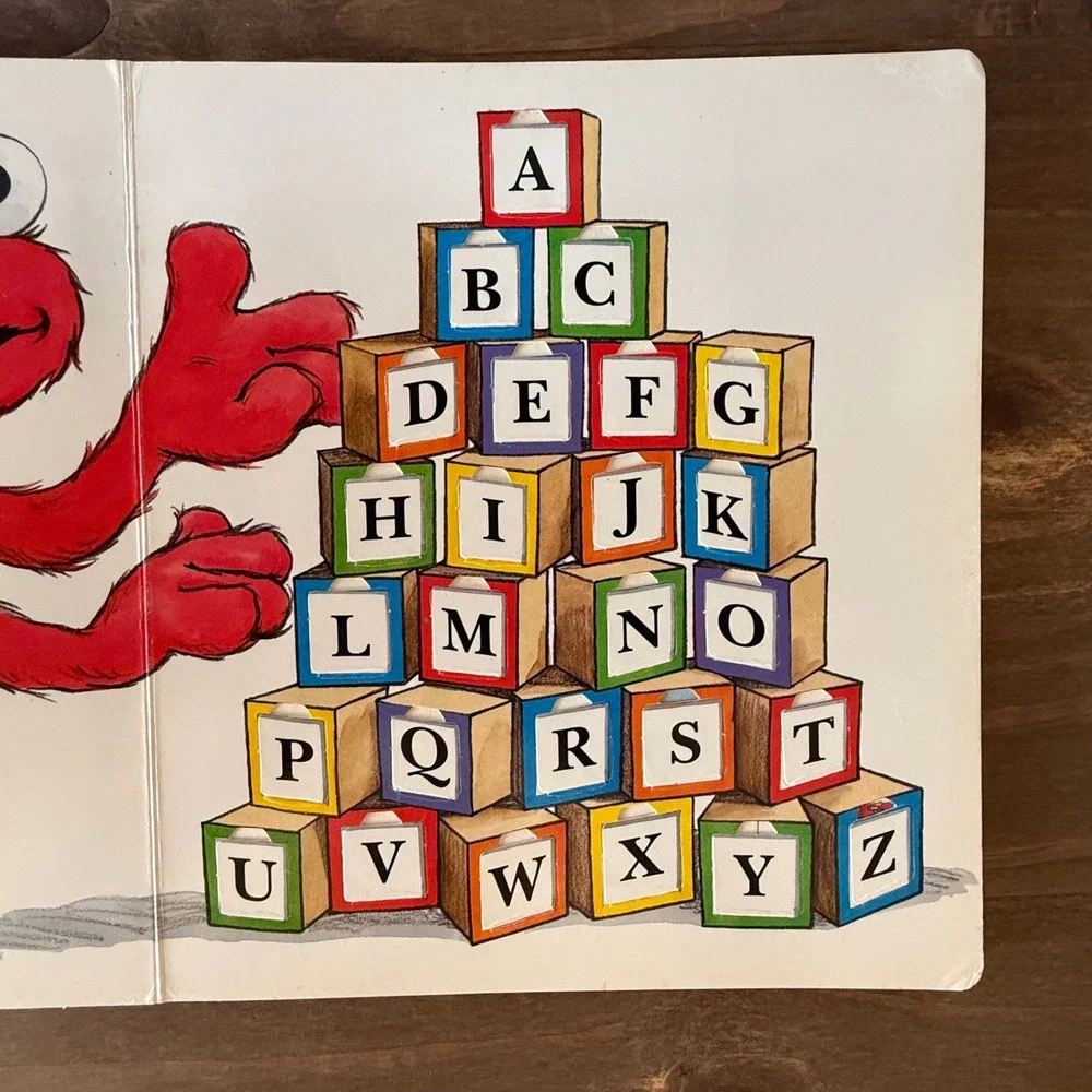 Sesame Street Elmo's Big Lift-and-Look Book 1994 Hardcover 60+ Flaps Complete